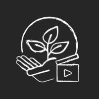 Umweltbewusstsein Videos Kreide weißes Symbol auf dunklem Hintergrund vektor