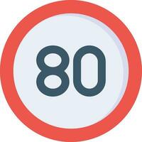 80 Geschwindigkeit Grenze Vektor Symbol