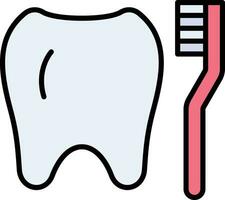 Reinigung Zahn mit Bürste Vektor Symbol