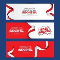 Indonesiens flagga banners mall vektor