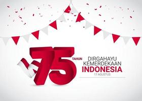 Indonesiens flagga banners mall vektor