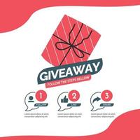 giveaway tävlingsvektormall för sociala medier. vektor