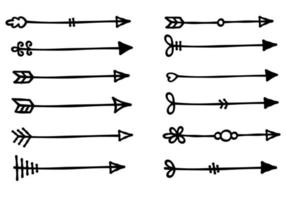 Satz von Doodle-Pfeil vektor