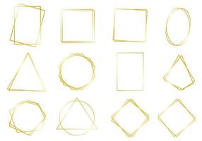 uppsättning guld geometriska ramar vektor