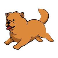 Chow-Chow-Hund niedliche Cartoon-flaches Design vektor