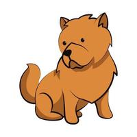 Chow-Chow-Hund niedliche Cartoon-flaches Design vektor