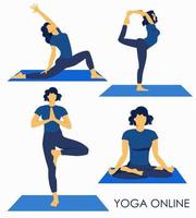 Yoga im Internet. Sport zu Hause. vektor