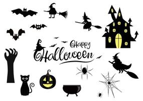 halloween nacht party hintergrund silhouette zielseite illustration vektor