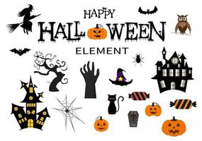 halloween nacht party hintergrund silhouette zielseite illustration vektor