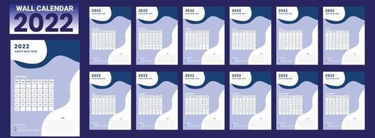 Wandkalender 2022 Wochenstart Montag Corporate Design Vorlage Vektor