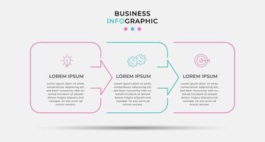 Infografik-Design-Vorlagenvektor mit Symbolen und 3 Optionen oder Schritten vektor