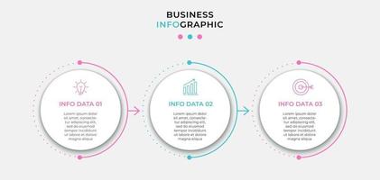 Infografik-Design-Vorlagenvektor mit Symbolen und 3 Optionen oder Schritten vektor