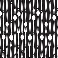 sömlösa mönster med gafflar, skedar slut knivar. vektor illustration