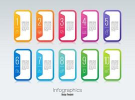 infographics design och ikoner med 10 steg vektor