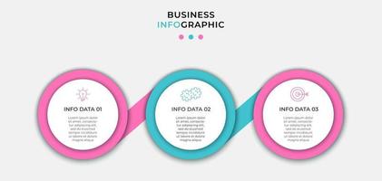 Infografik-Design-Vorlagenvektor mit Symbolen und 3 Optionen oder Schritten vektor