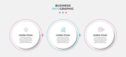 Infografik-Designvorlage mit Symbolen und 3 Optionen oder Schritten vektor