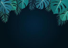 Palmen und Monstera verlässt natürlichen Sommerhintergrund. vektor