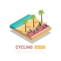 cykling isometrisk bakgrundsvektorillustration vektor