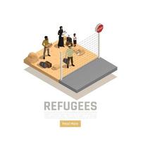 Flüchtlinge isometrische Design-Konzept-Vektor-Illustration vektor