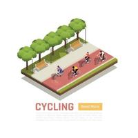 cykling isometrisk bakgrundsvektorillustration vektor