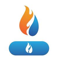 Energie Natur Wasser Feuer Flamme Logo Vektor Illustration