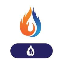 Energie Natur Wasser Feuer Flamme Logo Vektor Illustration