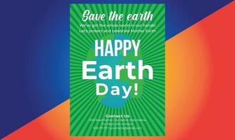 Happy Earth Day, Flyer-Design, Broschüre, Poster-Vorlage. vektor