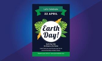 Happy Earth Day, Flyer-Design, Broschüre, Poster-Vorlage. vektor