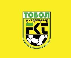 tobol kostanay klubb logotyp symbol kazakhstan liga fotboll abstrakt design vektor illustration med gul bakgrund