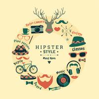 Flat design vektor illustration av hipster stil.