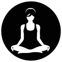 abstrakt Dame Profil minimalistisch Vektor Yoga Übungen Pose Logo Symbol Silhouette Vektor isoliert Design