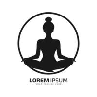 abstrakt Porträt von ein Dame Symbol Design Yoga im Kreis Logo Symbol Silhouette Vektor isoliert Design