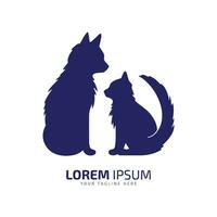 minimal und abstrakt Katze Logo Kätzchen Symbol Hund Silhouette Vektor Design