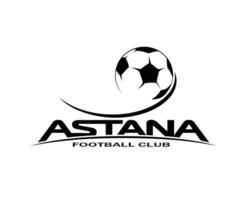 fc astana klubb logotyp symbol svart kazakhstan liga fotboll abstrakt design vektor illustration