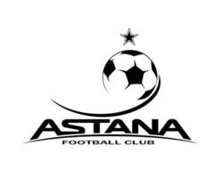 fc astana klubb symbol logotyp svart kazakhstan liga fotboll abstrakt design vektor illustration
