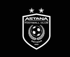 fc astana logotyp klubb symbol vit kazakhstan liga fotboll abstrakt design vektor illustration med svart bakgrund