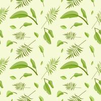 söta sömlösa mönster från gröna palmblad. vår- eller sommartryck vektor