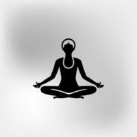 kvinna mediterar, yoga utgör. vektor. vektor