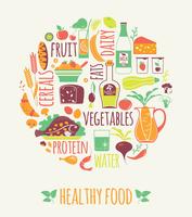 Vektor illustration av hälsosam mat.