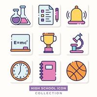 Sammlung von Highschool-Symbolen vektor