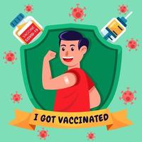 starker Junge nach Impfung