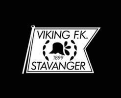 viking fk klubb logotyp symbol vit Norge liga fotboll abstrakt design vektor illustration med svart bakgrund