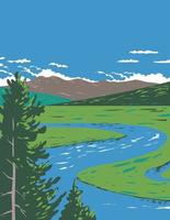 hayden valley i Yellowstone National Park wpa affisch konst vektor