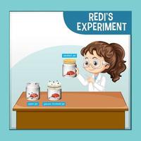 Redis Experiment mit Wissenschaftler-Kinder-Cartoon-Charakter vektor