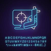 Shooter-Spiel Neonlicht-Symbol vektor