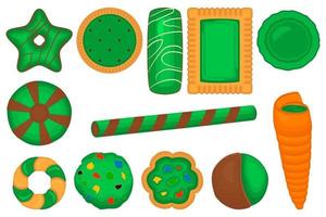irischer feiertag st patrick day, große grüne kekse vektor