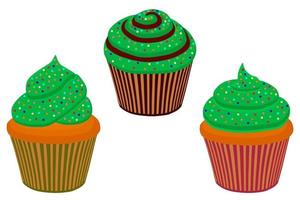 irischer feiertag st patrick day, große grüne muffins vektor