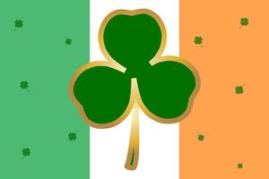 irländsk flagga på semester st patrick dag med grön klöver vektor