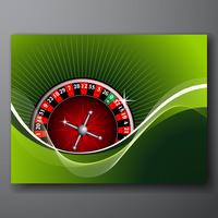 Casino illustration med roulette hjul.
