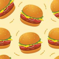burger sömlös bakgrundsvektorillustration vektor
